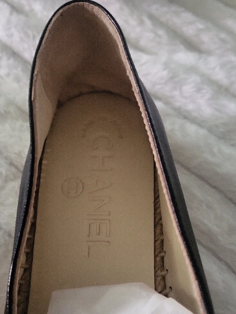 Chanel Lambskin CC Espadrilles  Black